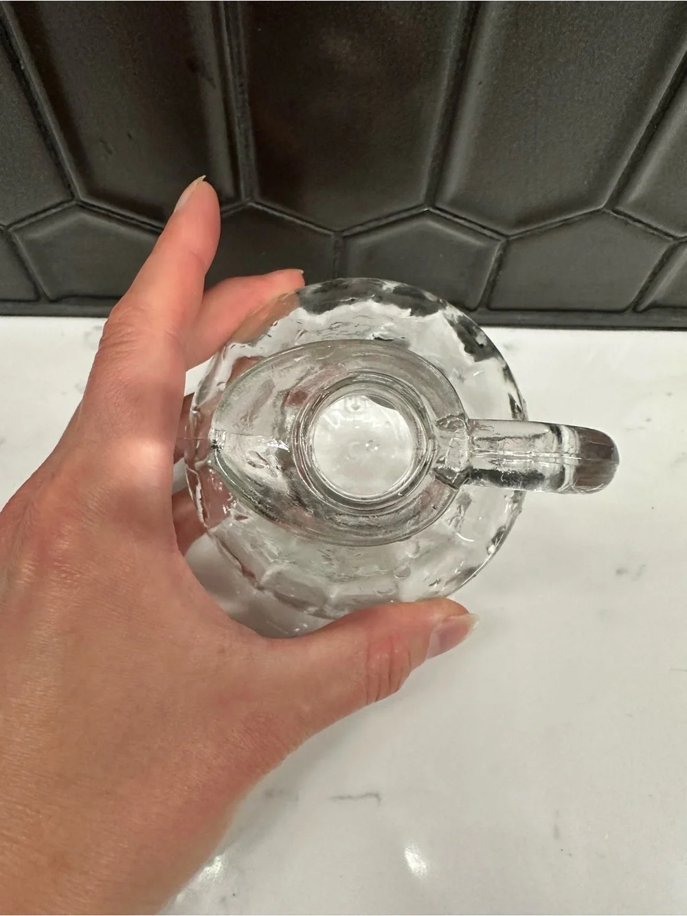 Vintage Anchor Hocking clear pressed glass cruet Oil/Vinegar Storage 6 oz